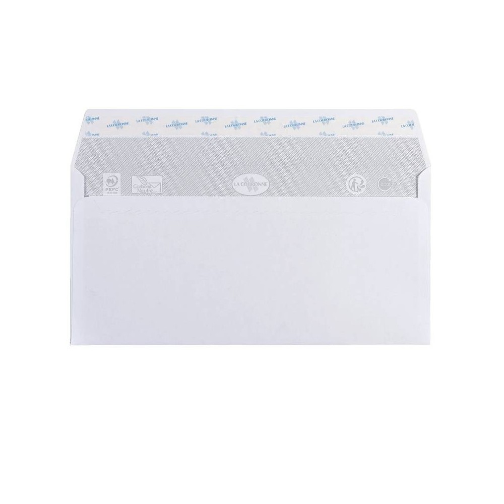 Paquet De 500 Enveloppes LA COURONNE Blanches 110 x 220 mm 80 Gr