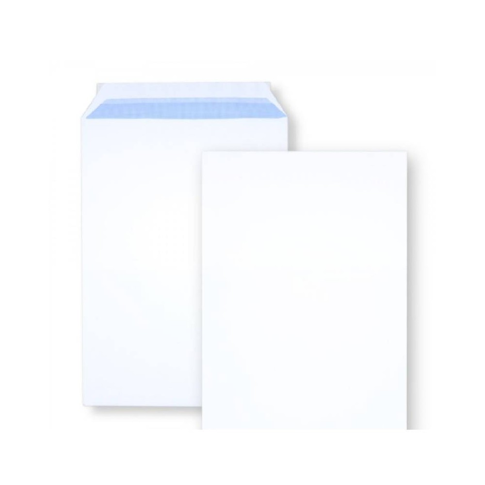 Paquet De 250 Pochettes LA COURONNE Blanc Adhésive 229x324 mm 90 Gr