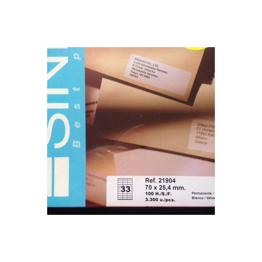 ETIQUETTE R.21904 70X25MM BT/100