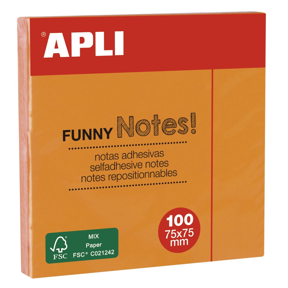 INFO NOTES 75X75 ORANGE BRILLANT