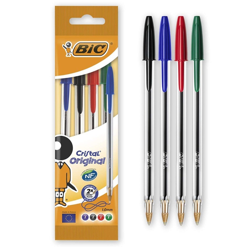 Pack de 4 Stylos Cristal BIC