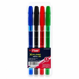 Pochette de 4 Stylos FLAIR XPLORE à Bille Assortis