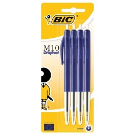Pack De 4 Stylos BIC blister à Bille M10 Bleu