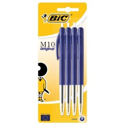 Pack De 4 Stylos BIC blister à Bille M10 Bleu