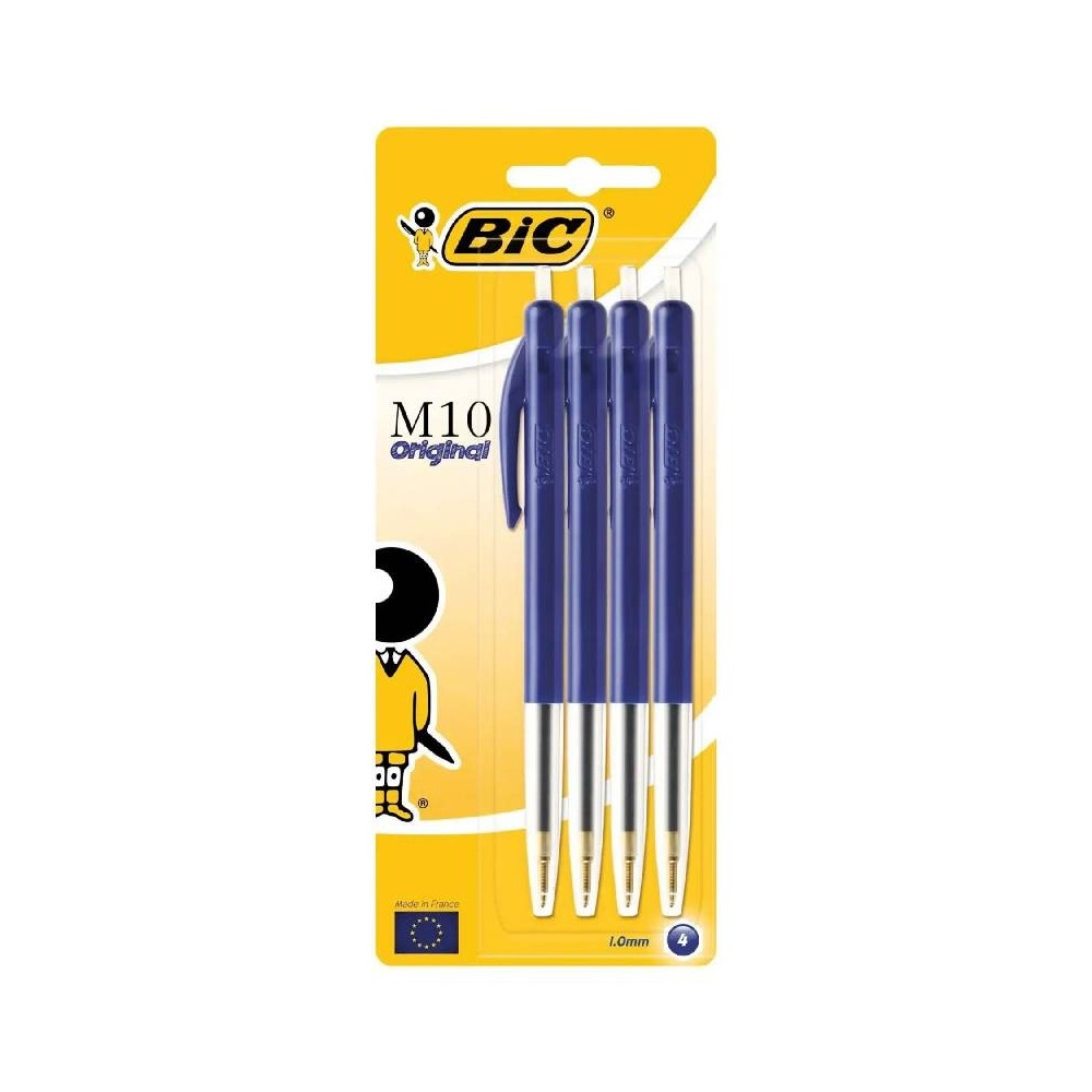 Pack De 4 Stylos BIC blister à Bille M10 Bleu