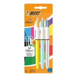 Pack de 3 Stylos BIC 4 couleurs SH+SUN+FUN EU
