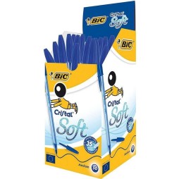 Boîte de 50 Stylos BIC Cristal Soft - Bleu