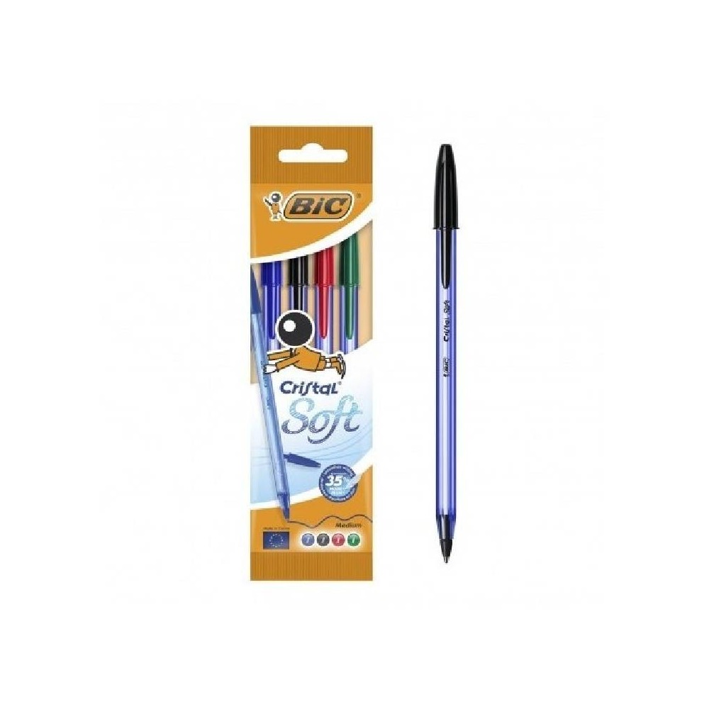 Pochette de 4 Stylos BIC Soft à Bille