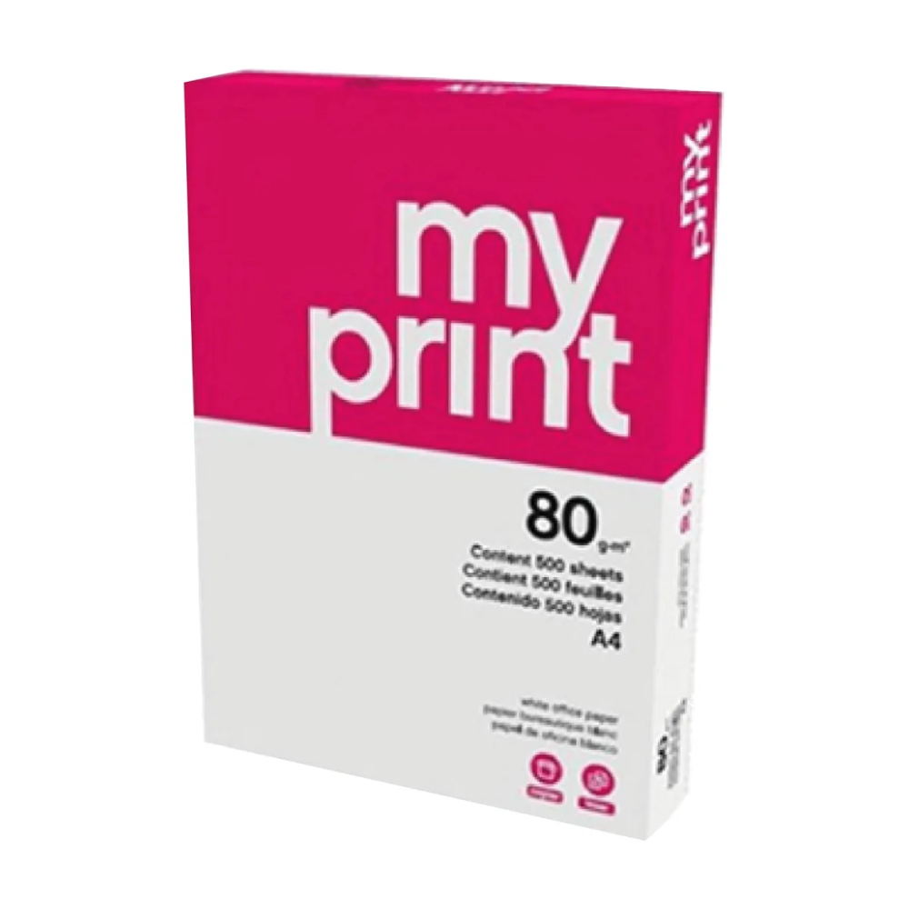 Rame de Papier A4 Blanc – 80 g/m² – 500 Feuilles – My Print