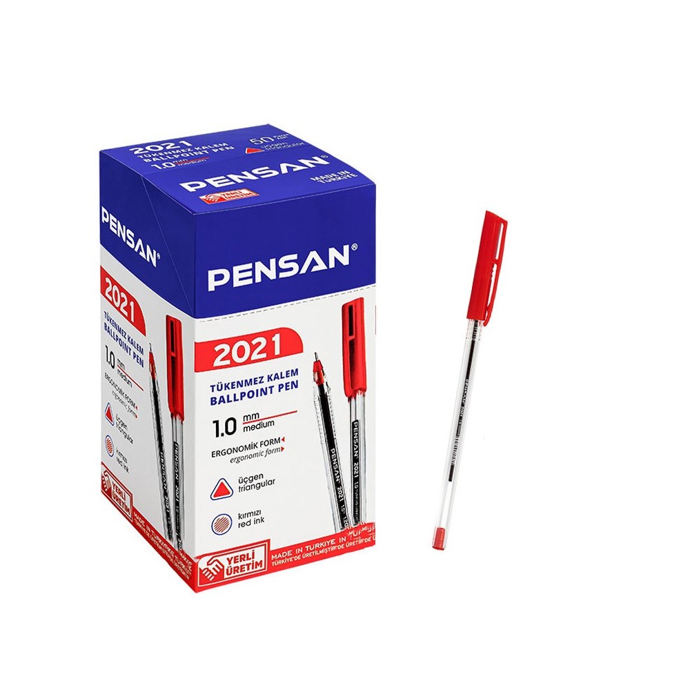 Pack De 50 Stylos à Bille PENSAN - Rouge