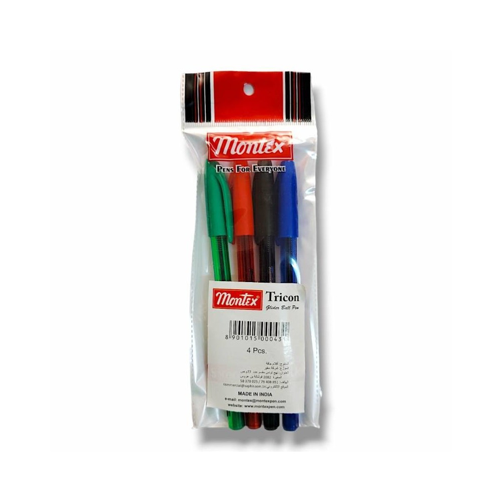 Pochette de 4 Stylos MONTEX à Bille - Assortis