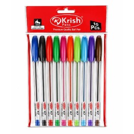 Pochette de 10 Stylos KRISH à Bille - Assortis