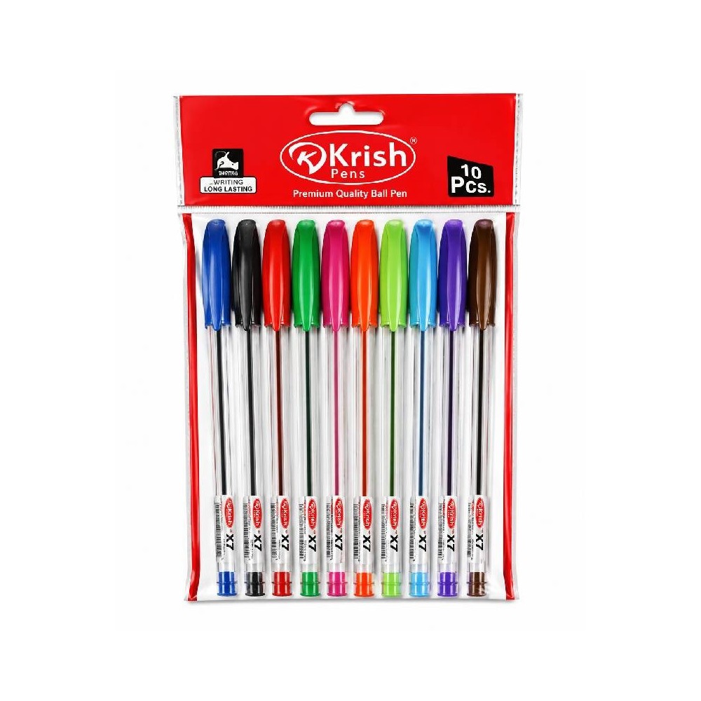 Pochette de 10 Stylos KRISH à Bille - Assortis