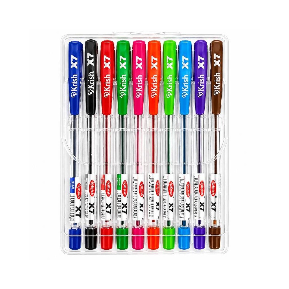 Pochette de 10 Stylos KRISH X7 à Bille - Assortis