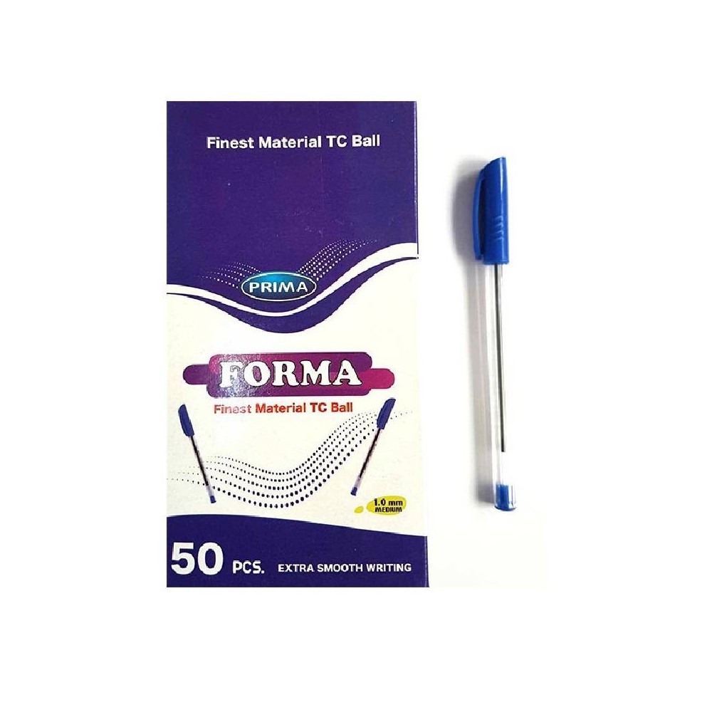 Boîte de 50 Stylos PRIMA FORMA à Bille Bleu
