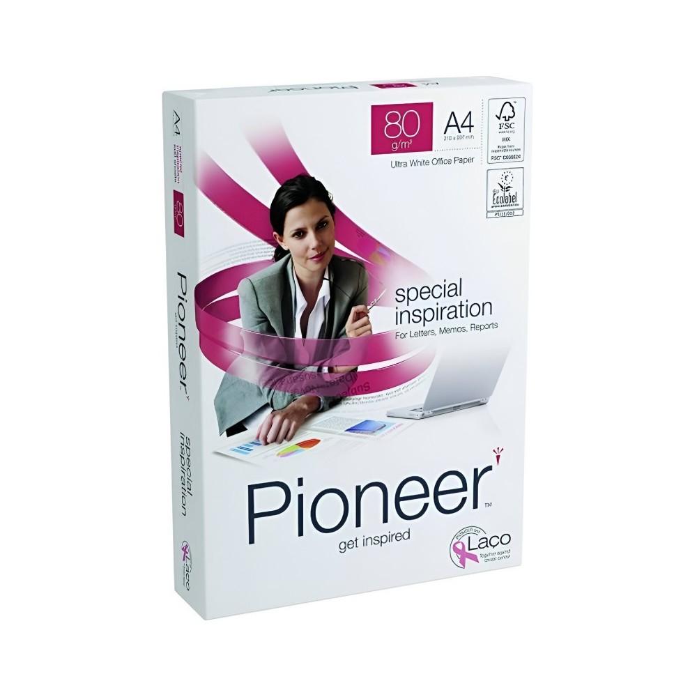 Rame Papier Pioneer A4 80G 500 Feuilles Blanc