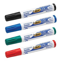 Pack de 4 Marqueurs Pour Tableau Blanc BIC Velleda Ecolutions