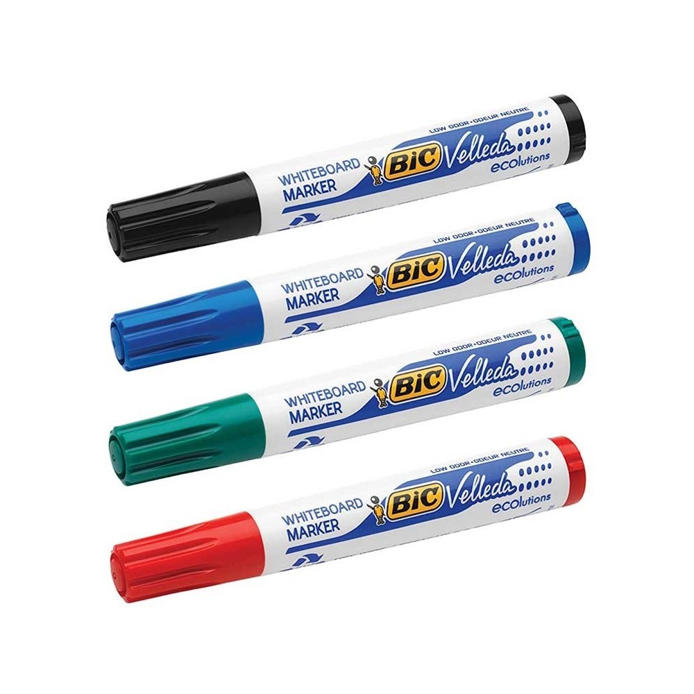Pack de 4 Marqueurs Pour Tableau Blanc BIC Velleda Ecolutions