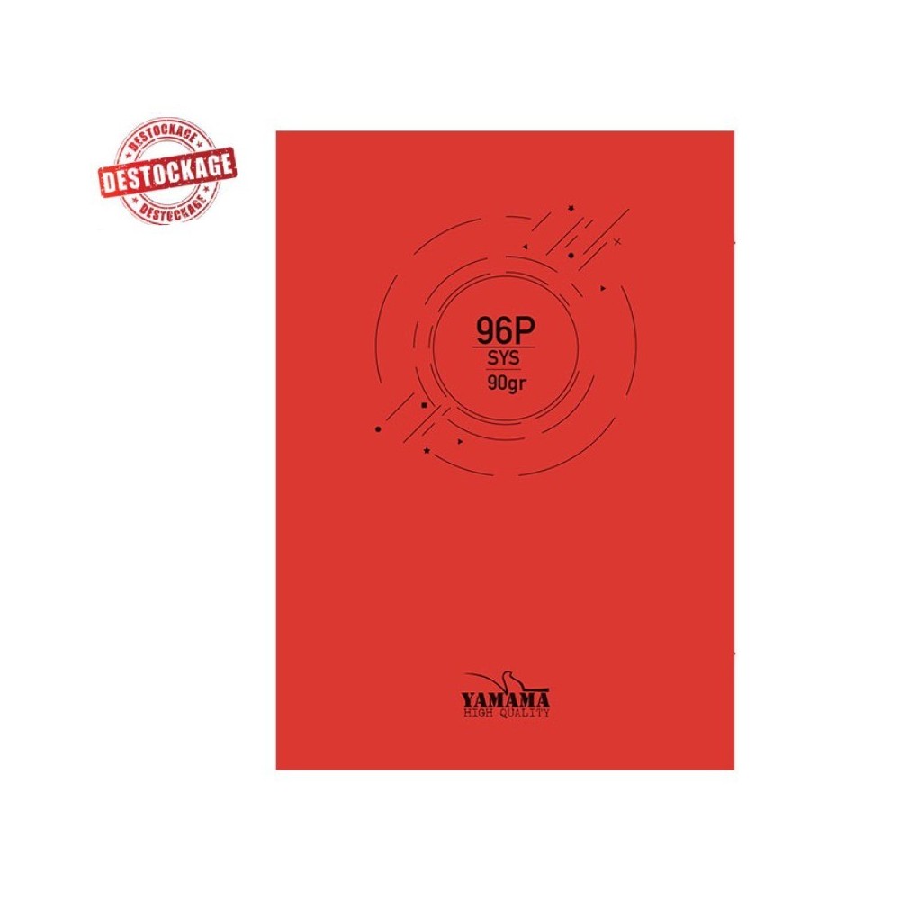 Cahier Piquée YAMAMA 96 Pages UNI SYS BMV 17x22cm 90Gr - Rouge