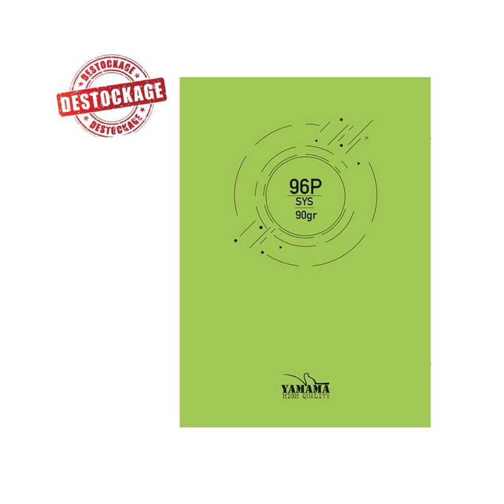 Cahier Piquée YAMAMA 96 Pages 90Gr UNI SYS BMV 17x22cm - Vert