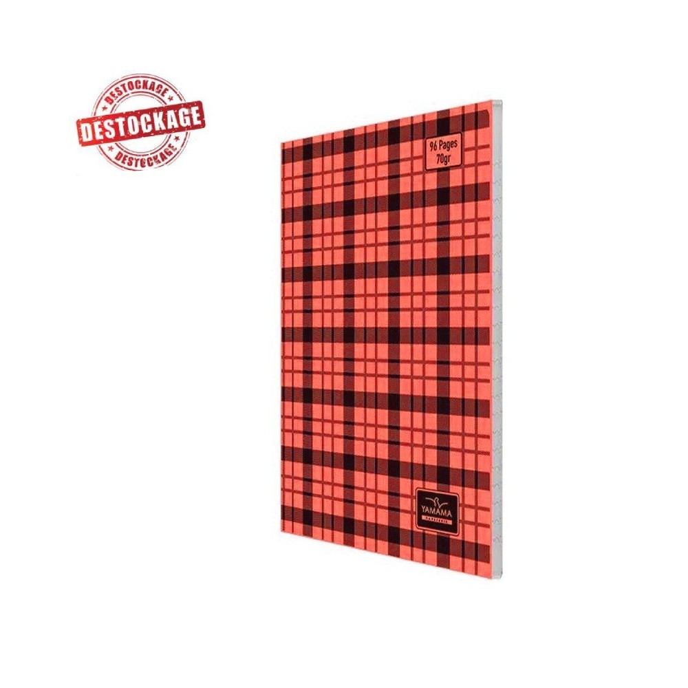 Cahier Piqûre YAMAMA 96 Pages à Carreaux 17x22 cm 70 Gr - Rouge