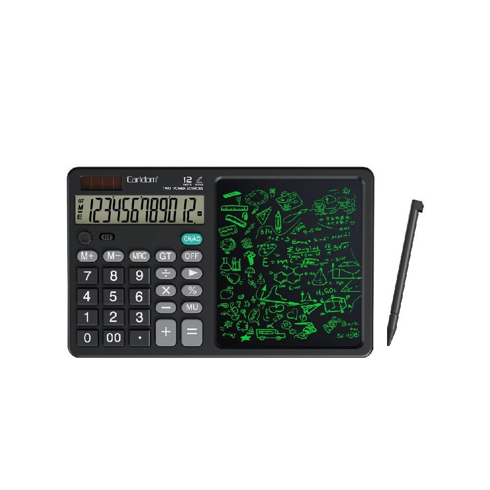 Calculatrice Earldom ET-T10 avec tablette d’écriture - Noir