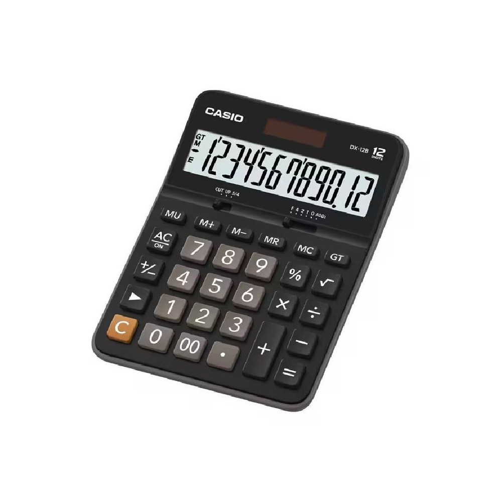 Calculatrice CASIO DX-12B 12 Chiffres Avec Pile+Solaire - Noir