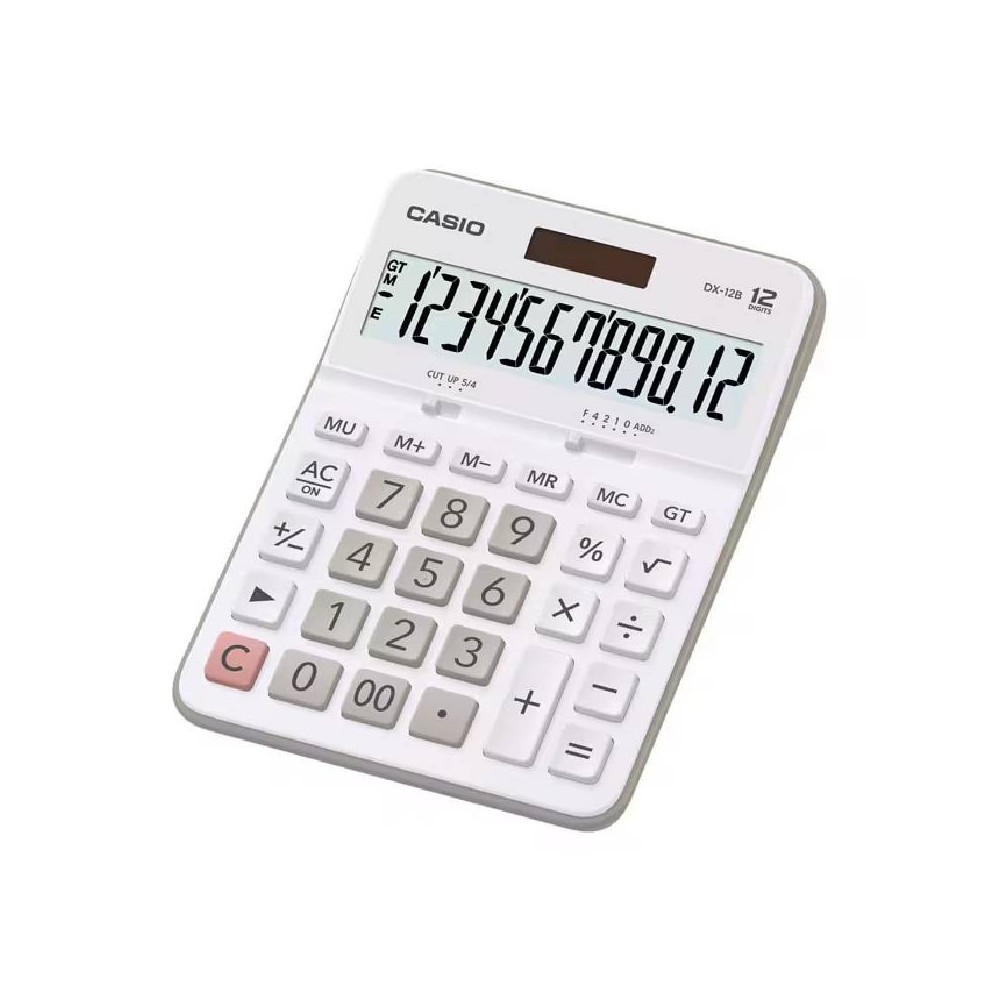 Calculatrice CASIO 12 Chiffres Avec Pile+Solaire - Blanc