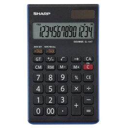 Calculatrice De Bureau SHARP EL-144T 14 chiffres - Noir&Bleu