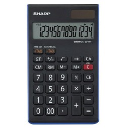 Calculatrice De Bureau SHARP EL-144T 14 chiffres - Noir&Bleu