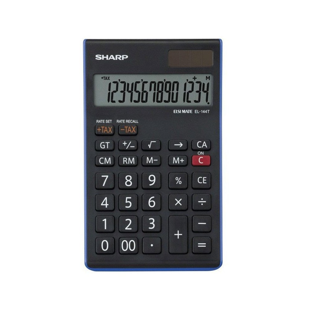 Calculatrice De Bureau SHARP EL-144T 14 chiffres - Noir&Bleu