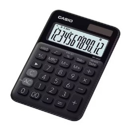 Calculatrice CASIO 12 Chiffres Avec Taxe Pile+Solaire - Noir