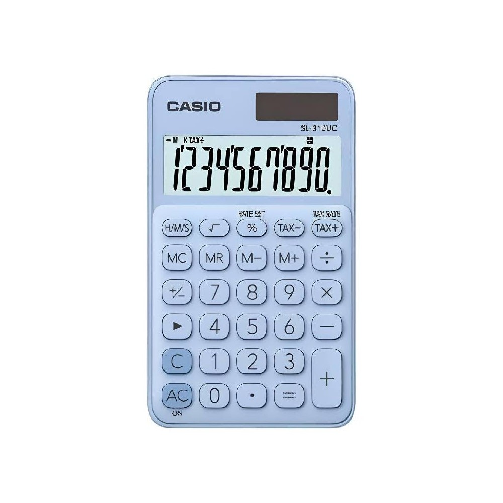 Calculatrice CASIO Simple 10 Chiffres Avec Etui - Bleu Clair
