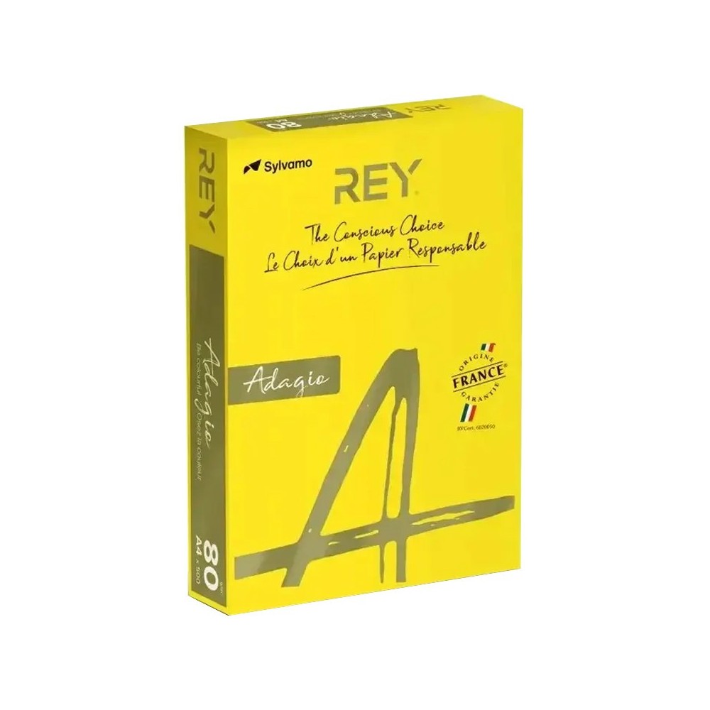 Papier Couleur REY Adagio A4 80g 500 Feuilles Jaune Canari Pastel