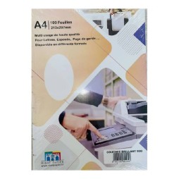 Paquet 100 Feuilles RIBAT Couché Brillant Blanc A4 90G
