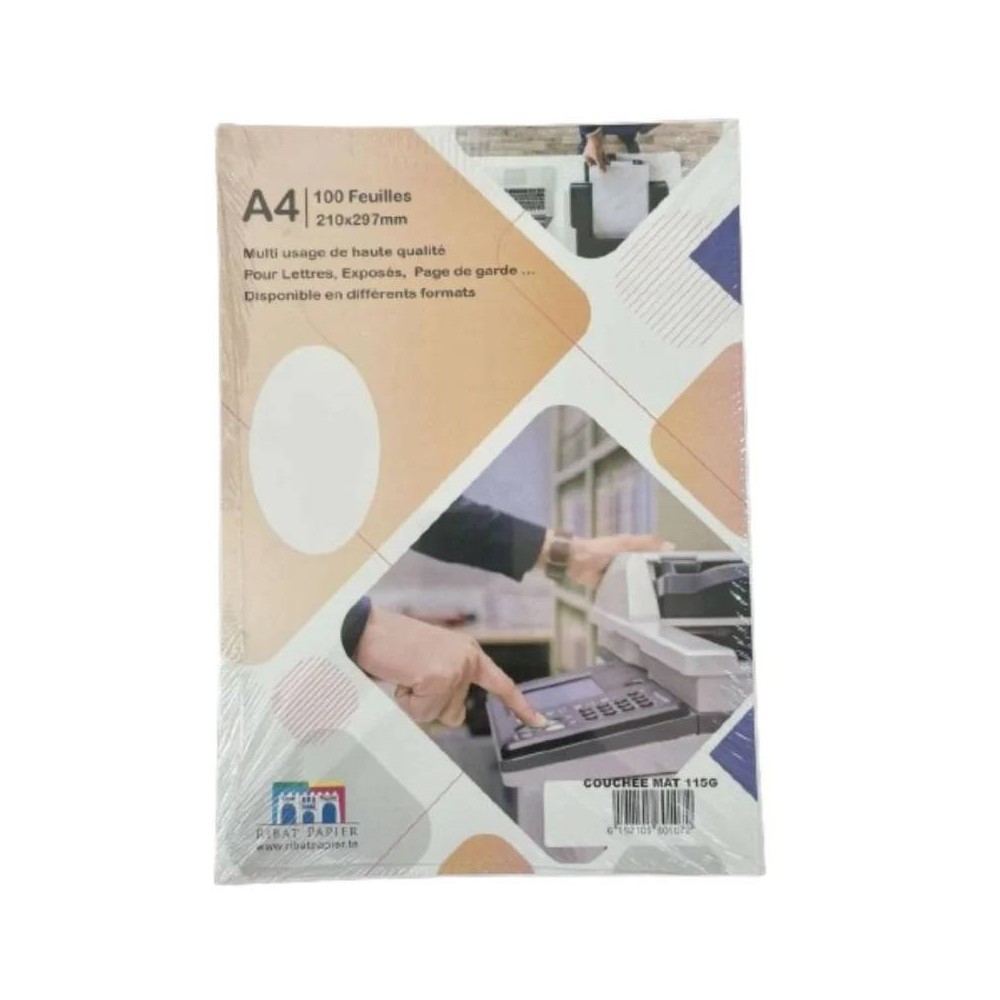 Paquet 100 Feuilles RIBAT Couché Brillant A4 115 G