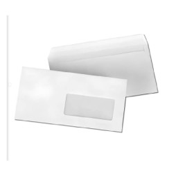 Paquet de 500 Enveloppes Blanches PIGNA Fenêtre 110 x 220 mm Strip 80 Gr