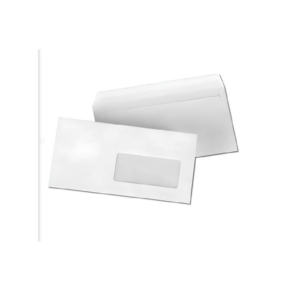 Paquet de 500 Enveloppes Blanches PIGNA Fenêtre 110 x 220 mm Strip 80 Gr